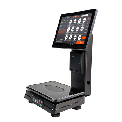 15 Inch Dual Screen All in One Pos Scale Weighing Scale for Retail Shop Fruit Shop with 58/80mm Thermal Printer and AI Camer