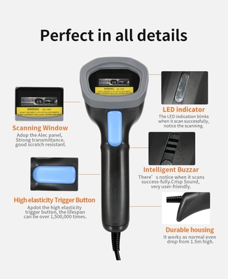 Factory Supermarket Bar Code Scanner CCD 1D Wired Wireless Barcode Scanner