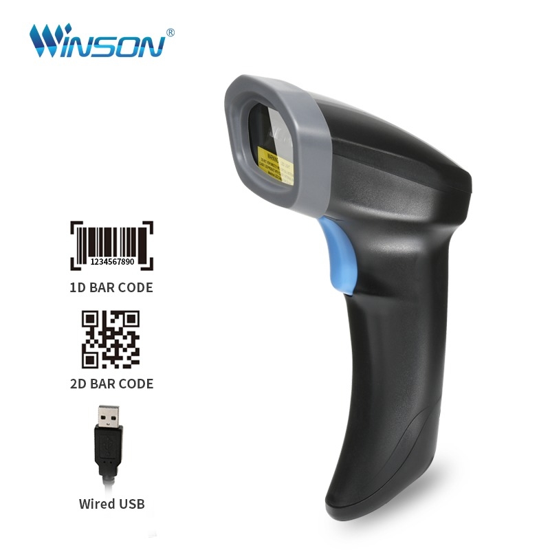 Wired USB Barcode Scanner POS Store Barcode Reader 1D 2D Handheld Bar Code Scan Gun for Warehouse Inventory Scanning